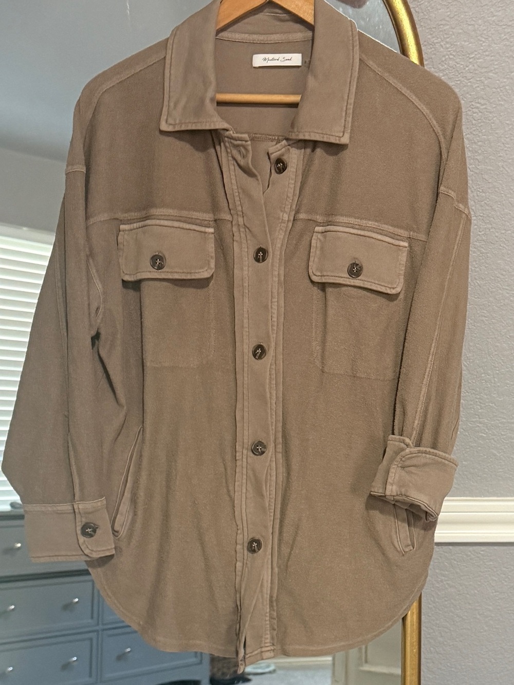 Mustard seed Oversized shacket shirt jacket small